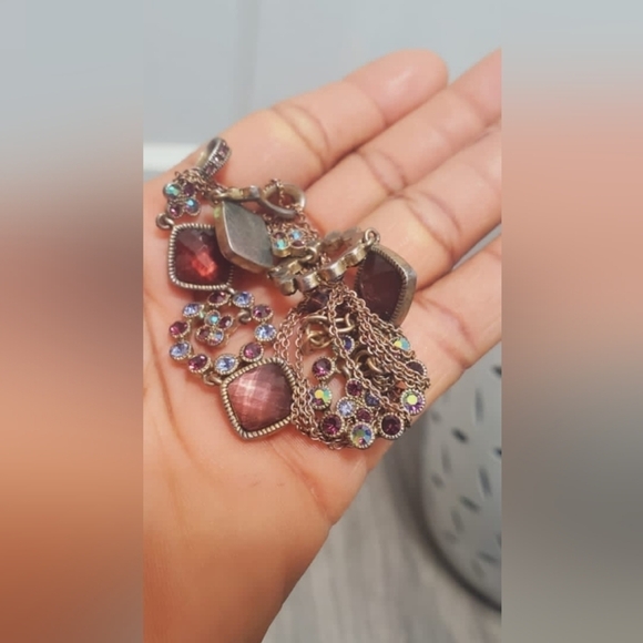 Beautiful Crystal Multicolor Studded Necklace.Multi Colored Crystal Necklace 🌴 - Picture 2 of 5